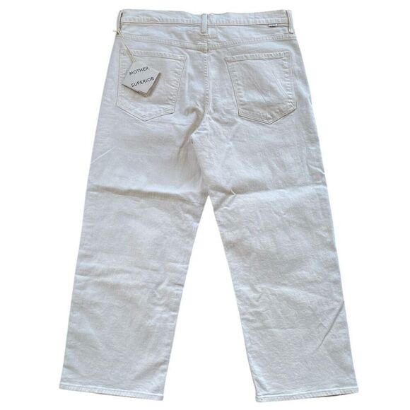 Mother Denim The Dodger Ankle Cream Straight Leg High Rise Jeans NWT Size 34 - Picture 4 of 9